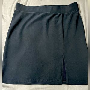 Woman skirt, dark navy blue with slit on front side, size 2XL